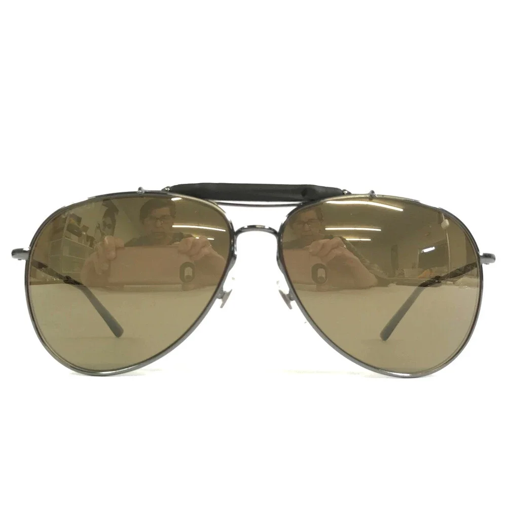 Gucci Sunglasses GG2235/S KJ1W8 Gunmetal Bamboo Frames w/ Mirrored Brown Lenses